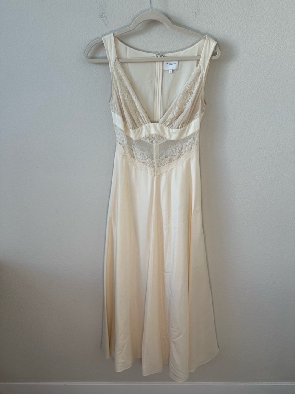 The Collection by Reformation Spruce Midi Bridal Dress White Cream SZ 0 - Picture 2 of 9
